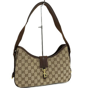 Gucci Hobo Bag GG Canvas Leather Beige Brown